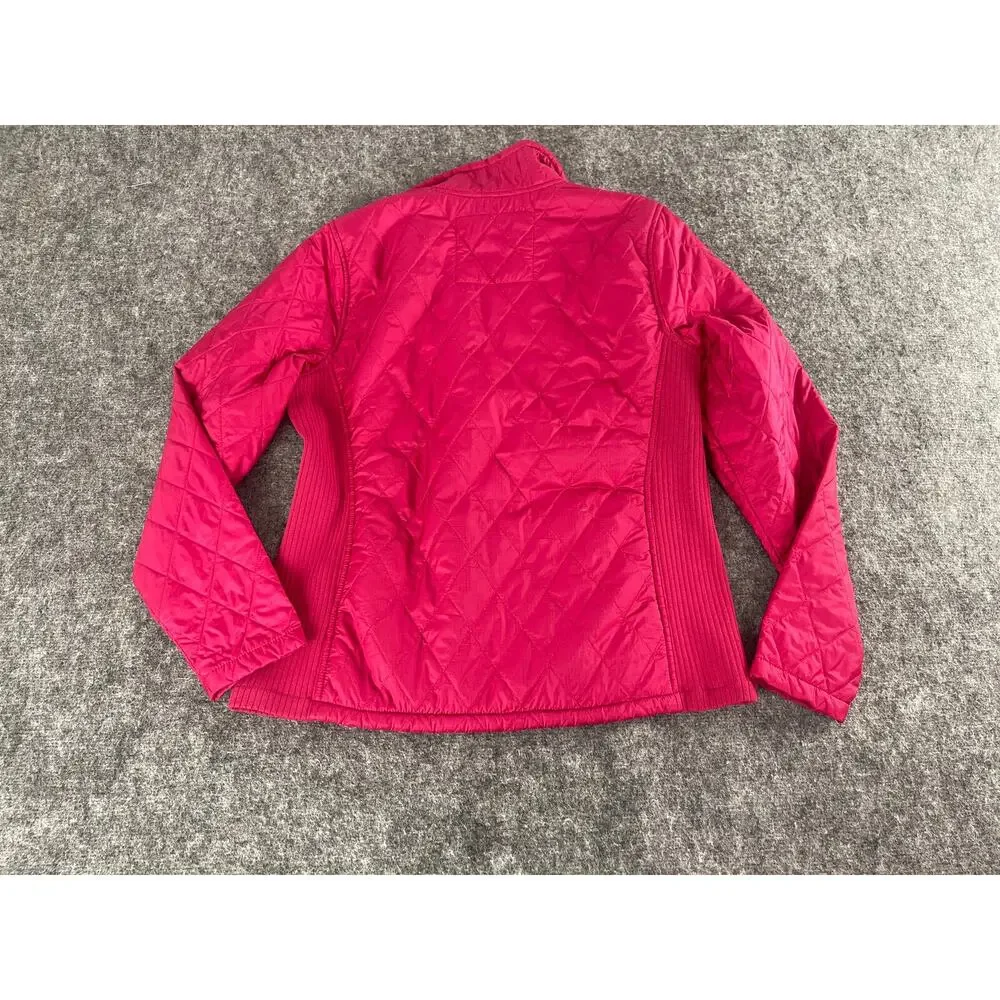 LL Bean Jacket Women’s Medium Pink Windbreaker Pockets Lined Fur N313